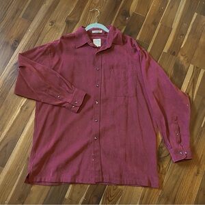 L Forsyth men’s button up longsleeve burgundy